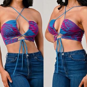NEW Women Sexy Cutout Halter crop top